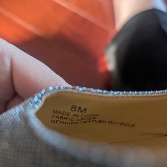 Talbots Sparkling Black Flats with Bow Back - Picture 12 of 12